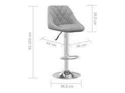 Juego de 2 taburetes de bar de terciopelo gris claro