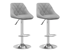 Juego de 2 taburetes de bar de terciopelo gris claro