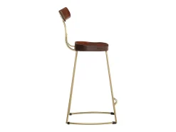 Juego de 2 taburetes de bar 49x43x88 cm madera maciza de mango