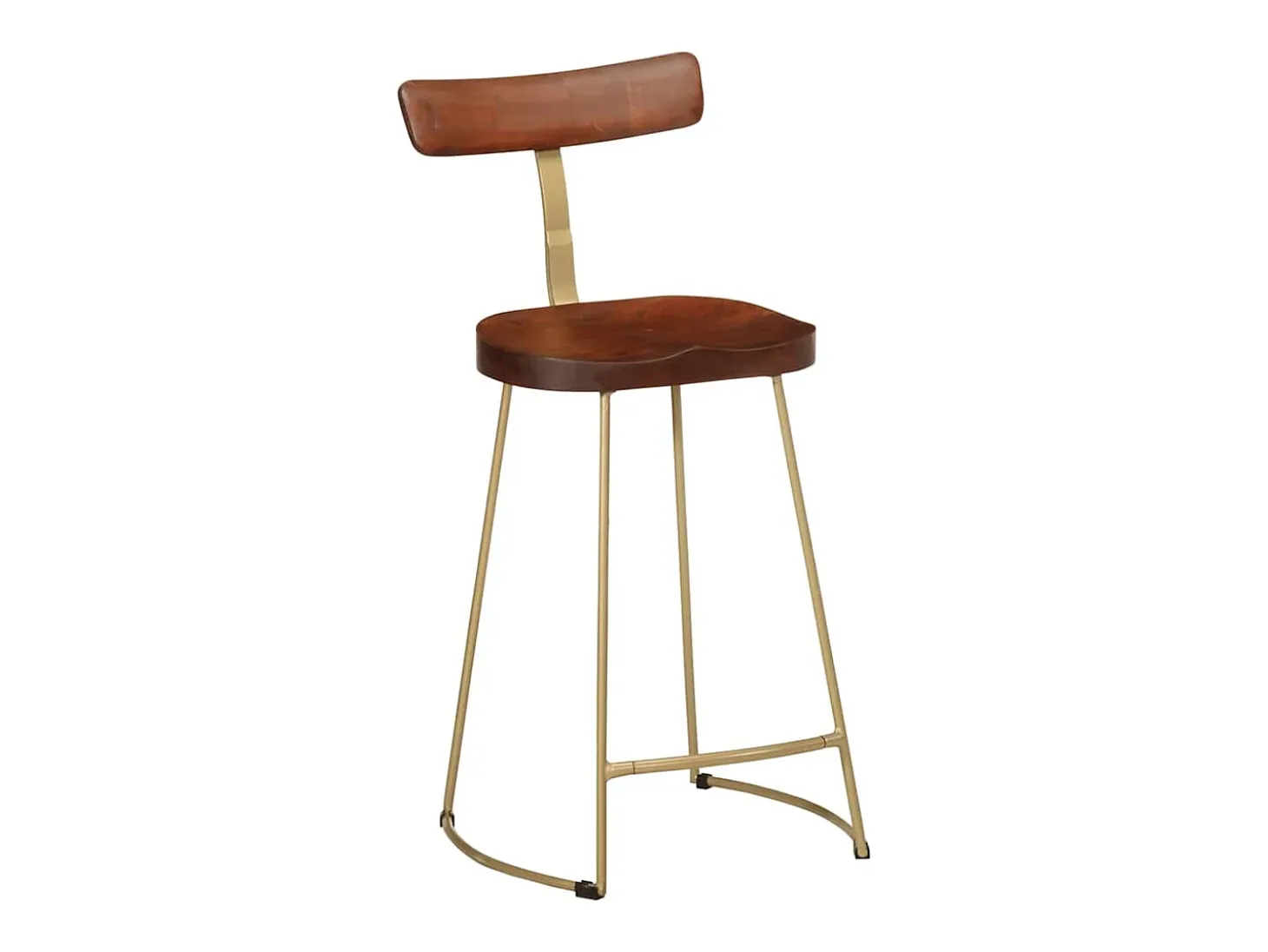Juego de 2 taburetes de bar 49x43x88 cm madera maciza de mango