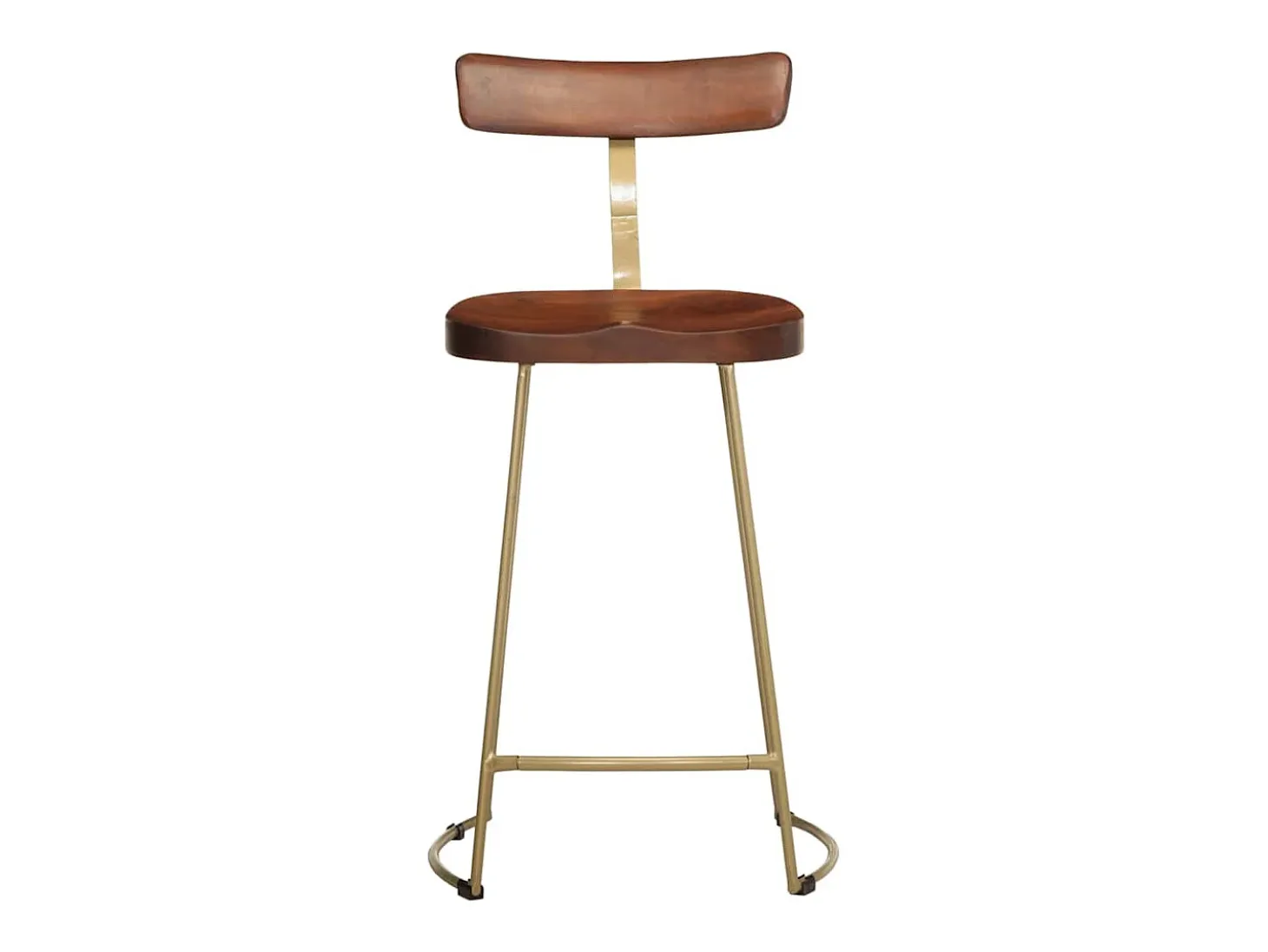 Juego de 2 taburetes de bar 49x43x88 cm madera maciza de mango