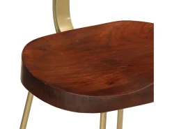 Juego de 2 taburetes de bar 49x43x88 cm madera maciza de mango
