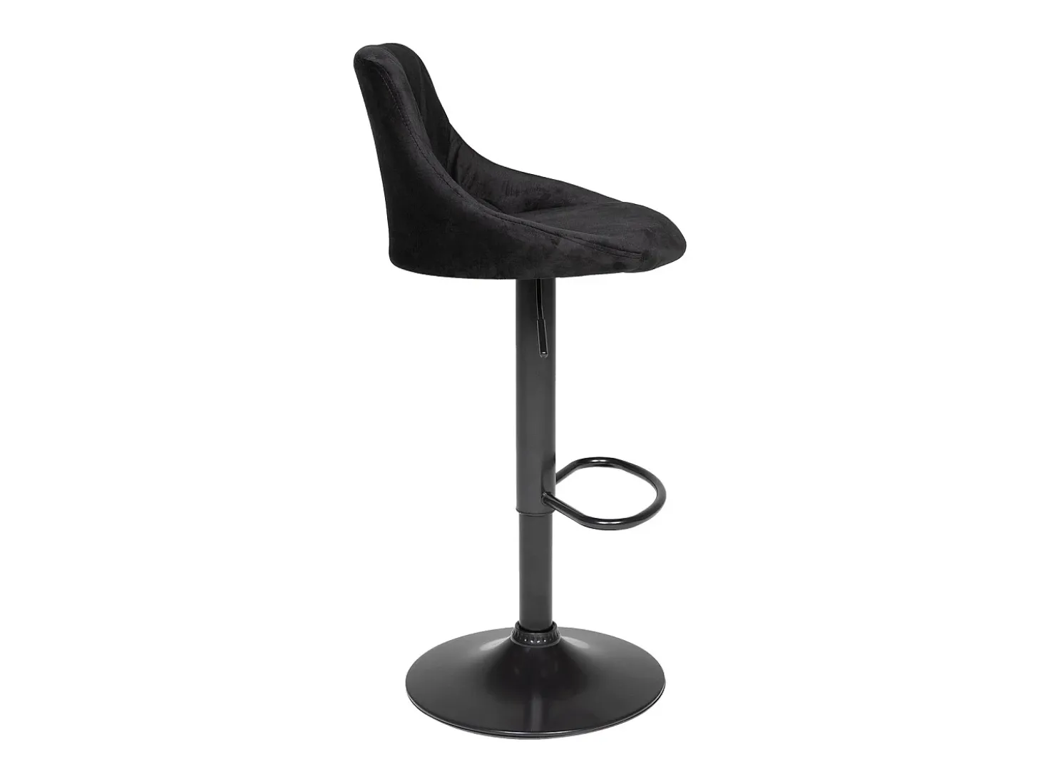 Juego de 2 taburetes de bar de terciopelo negro ROBIN