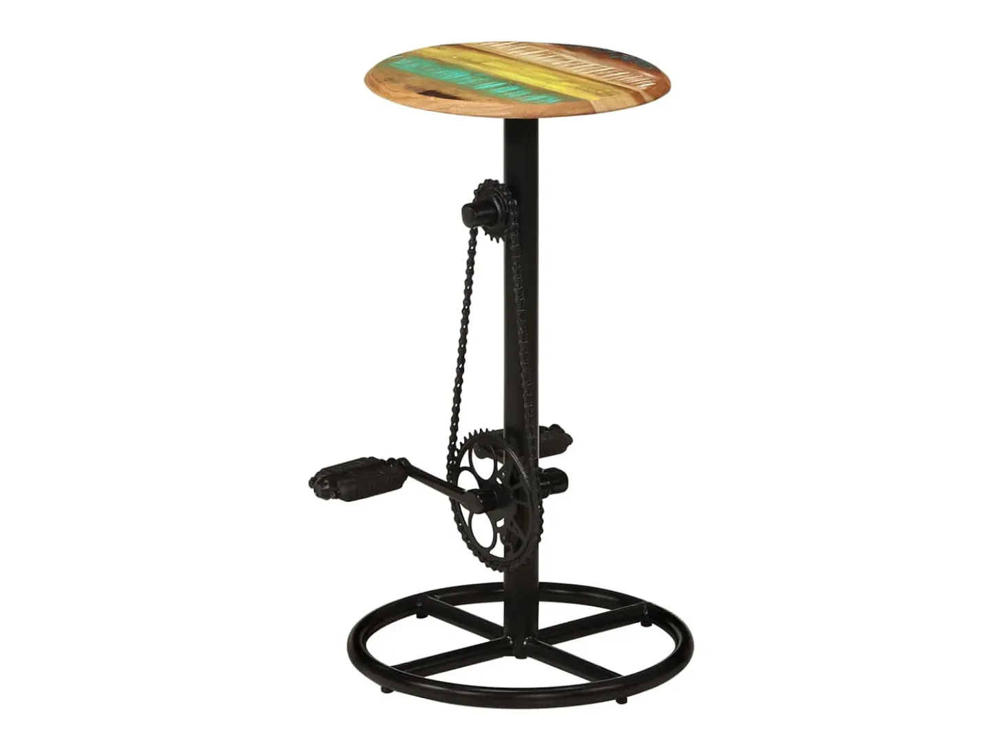 Juego de 2 taburetes de bar de madera maciza recuperada