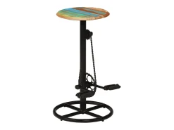 Juego de 2 taburetes de bar de madera maciza recuperada