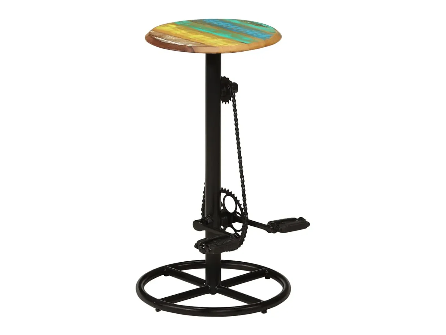 Juego de 2 taburetes de bar de madera maciza recuperada