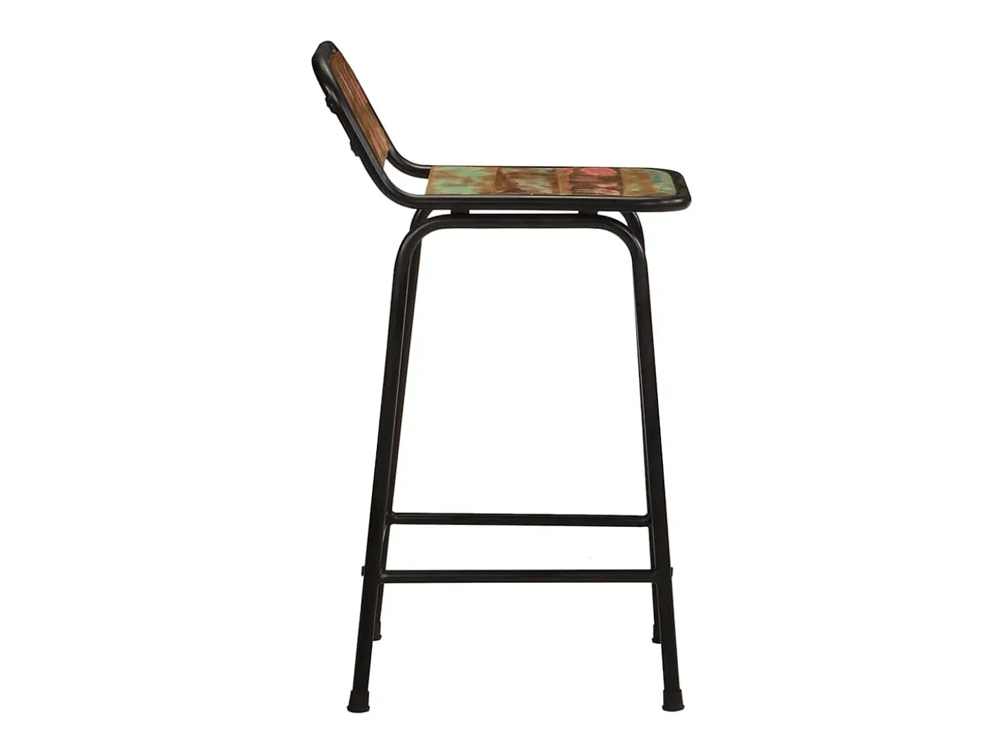 Juego de 2 taburetes de bar 46x35,5x80cm madera maciza recuperada