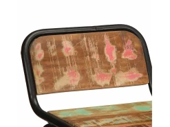 Juego de 2 taburetes de bar 46x35,5x80cm madera maciza recuperada