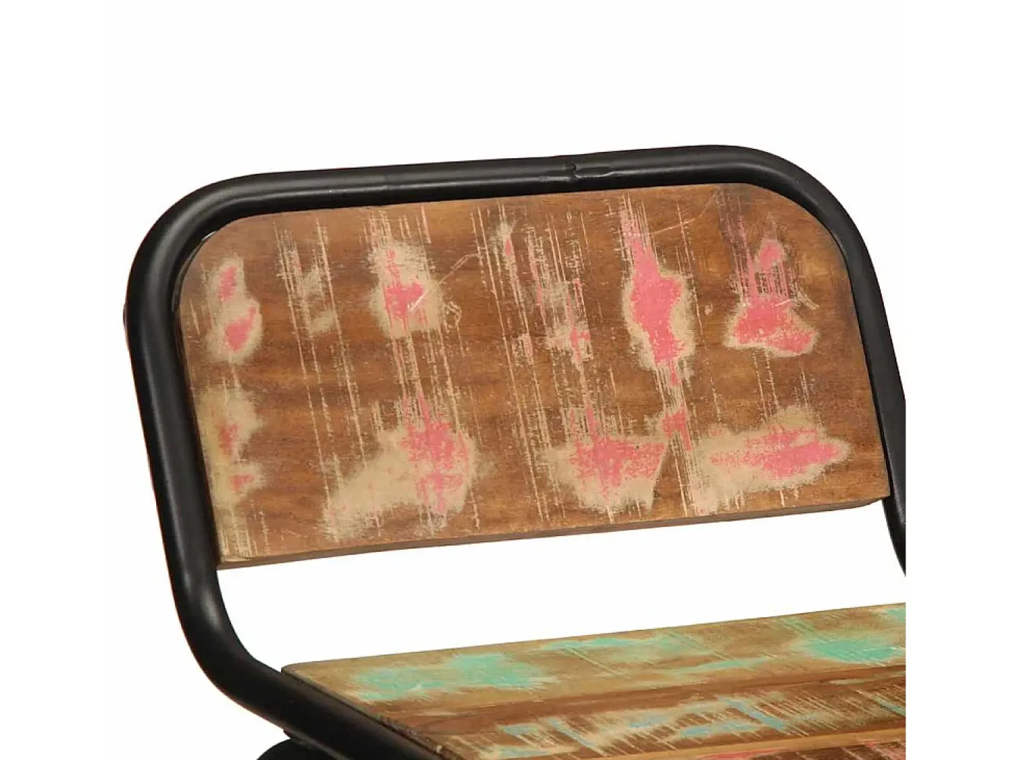 Juego de 2 taburetes de bar 46x35,5x80cm madera maciza recuperada