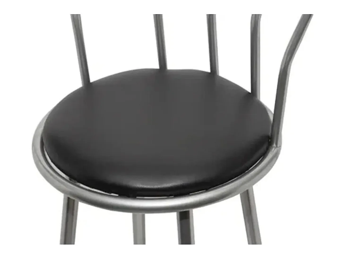 Juego de 2 taburetes de bar de piel sintética negra