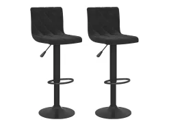 Juego de 2 taburetes de bar de terciopelo negro