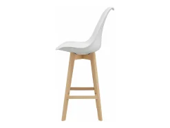Juego de 4 taburetes de bar de plástico sintético acabado haya 105 x 48 x 58 cm blanco 03_0008716