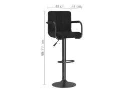 Juego de 2 taburetes de bar de terciopelo negro