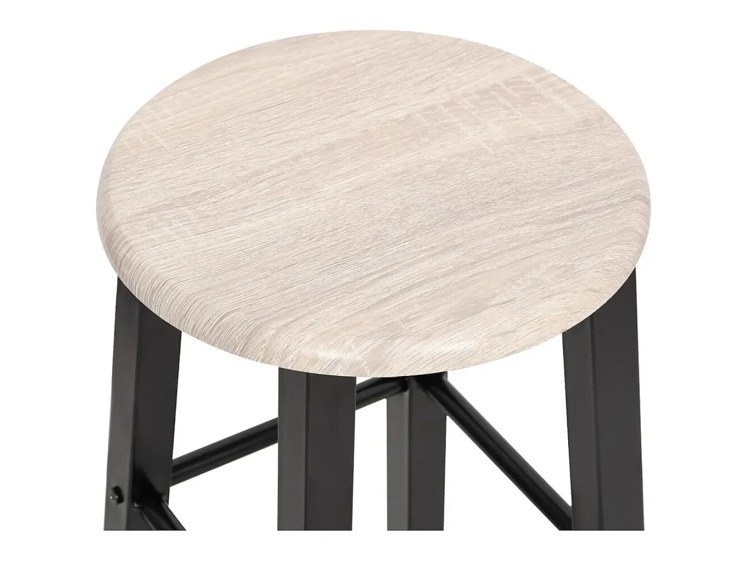 Juego de 2 taburetes de bar de MDF negro
