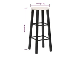 Juego de 2 taburetes de bar de MDF negro