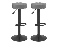 Juego de 2 taburetes de bar de terciopelo gris oscuro