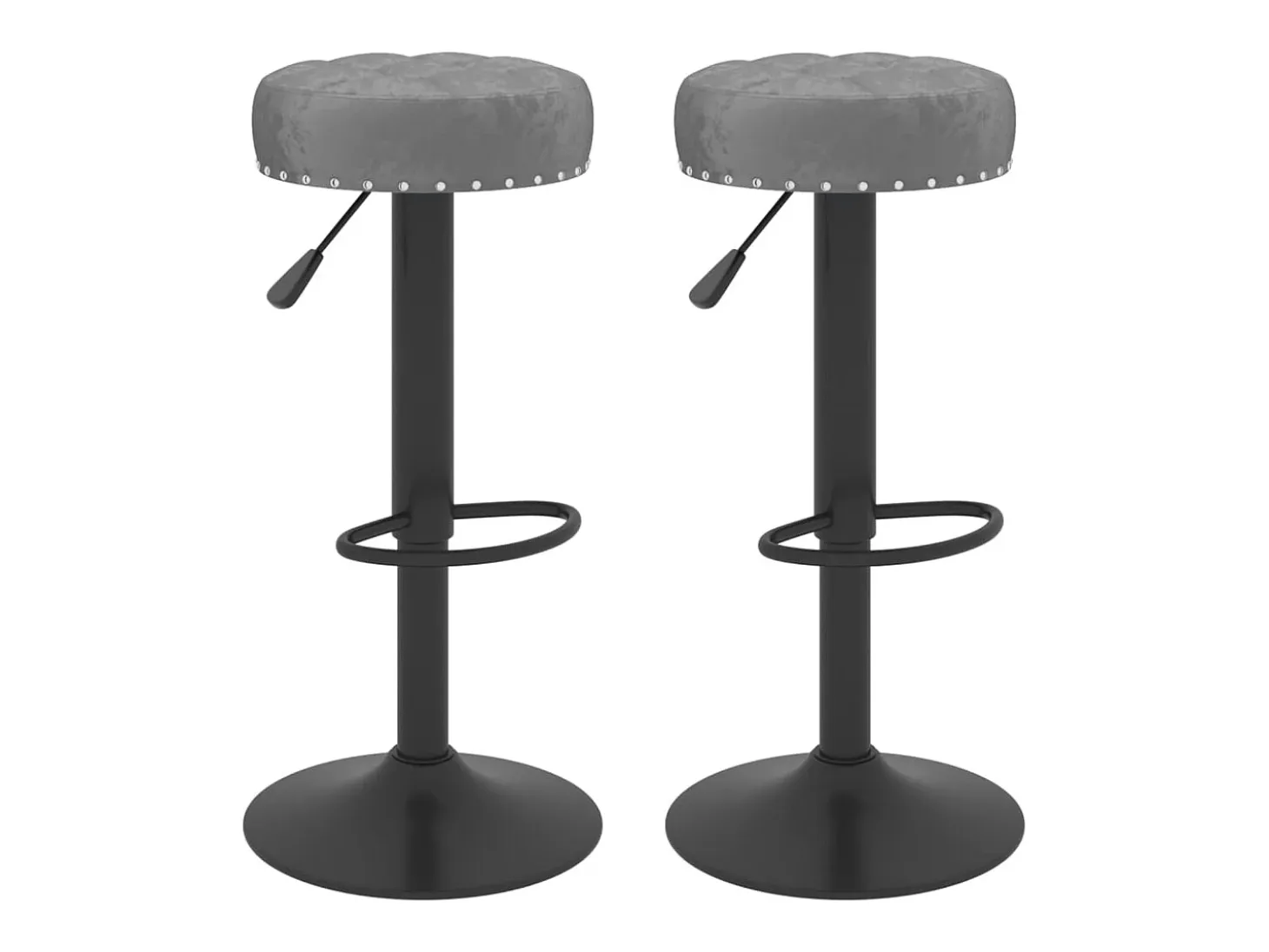 Juego de 2 taburetes de bar de terciopelo gris oscuro