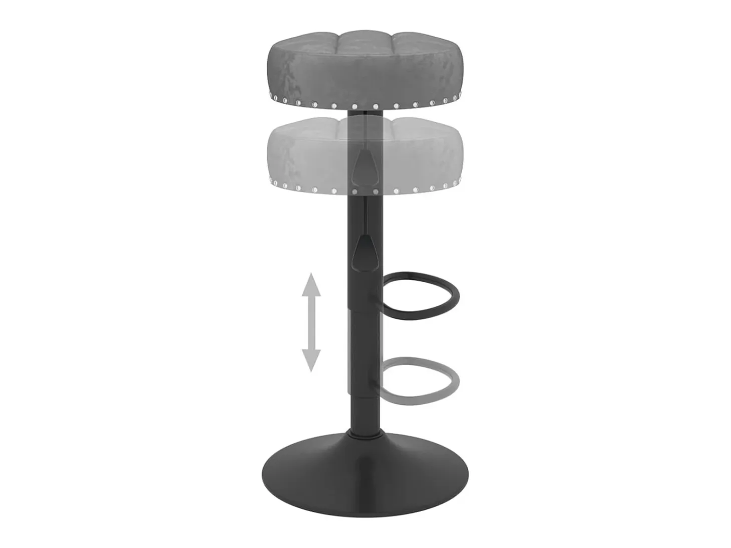 Juego de 2 taburetes de bar de terciopelo gris oscuro