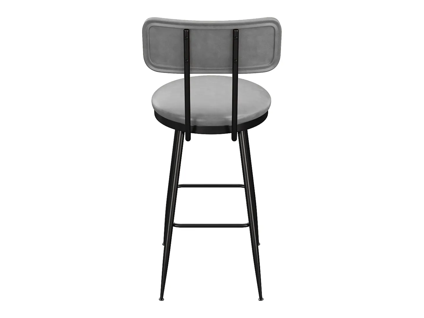 Juego de 2 taburetes de bar, silla alta de cocina con reposapiés y respaldo, para comedor y cocina, piel sintética, color gris