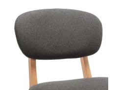 Juego de 2 taburetes de bar de tela gris oscuro
