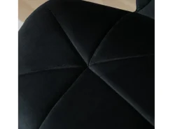 Juego de 2 taburetes de bar, giratorios, regulables en altura, con respaldo, tacto terciopelo, negro, sin brazos