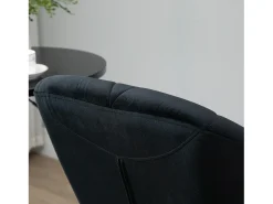 Juego de 2 taburetes de bar, giratorios, regulables en altura, con respaldo, tacto terciopelo, negro, sin brazos