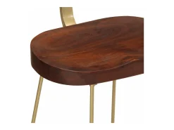 Juego de 2 taburetes de bar 49x43x79 cm madera maciza de mango