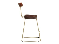 Juego de 2 taburetes de bar 49x43x79 cm madera maciza de mango