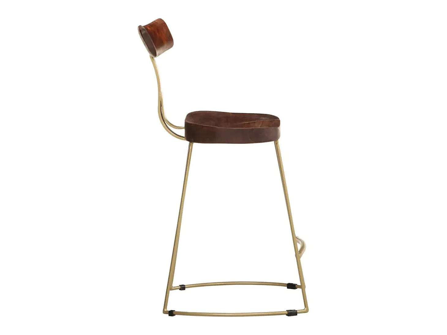 Juego de 2 taburetes de bar 49x43x79 cm madera maciza de mango
