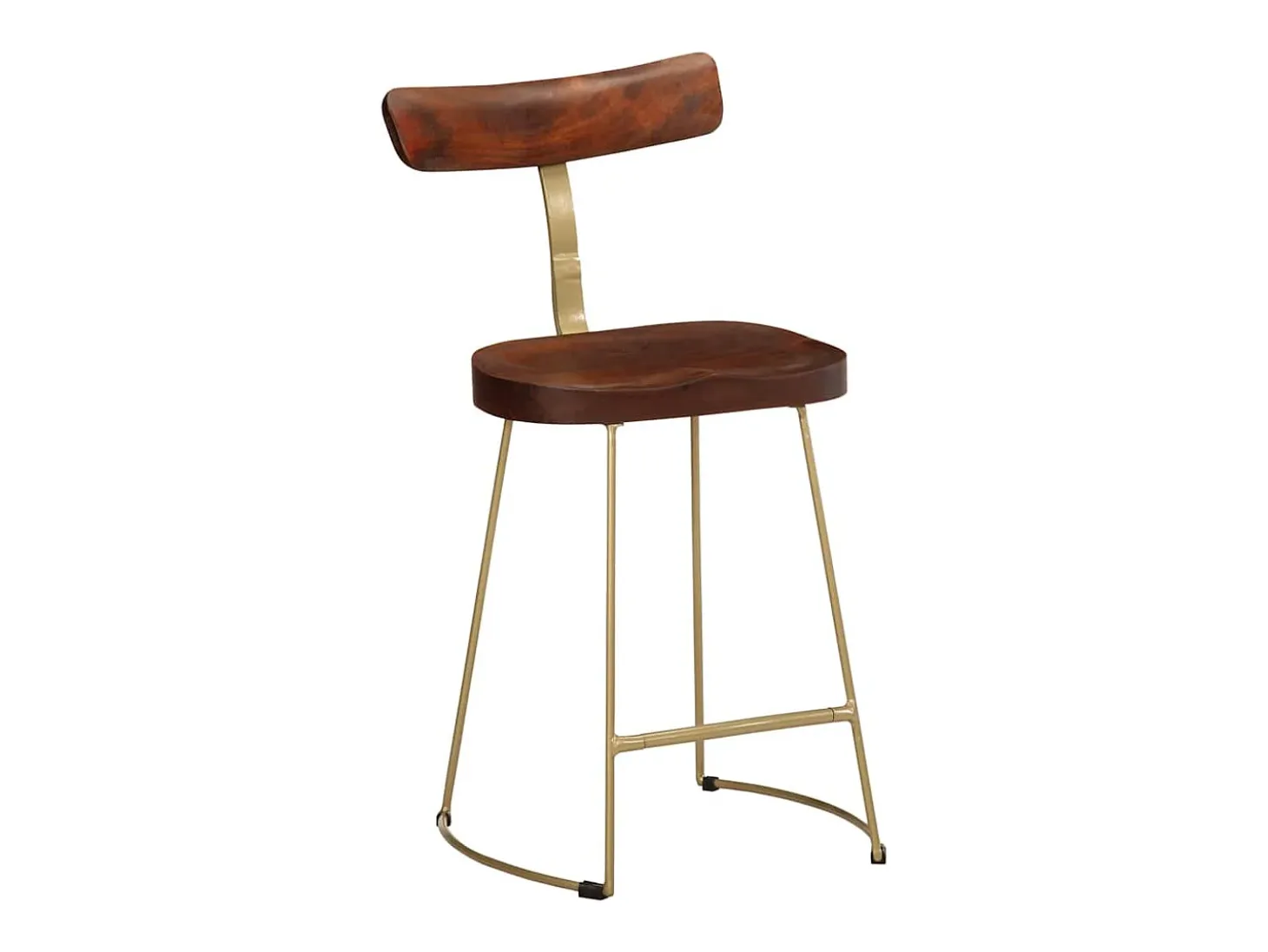 Juego de 2 taburetes de bar 49x43x79 cm madera maciza de mango