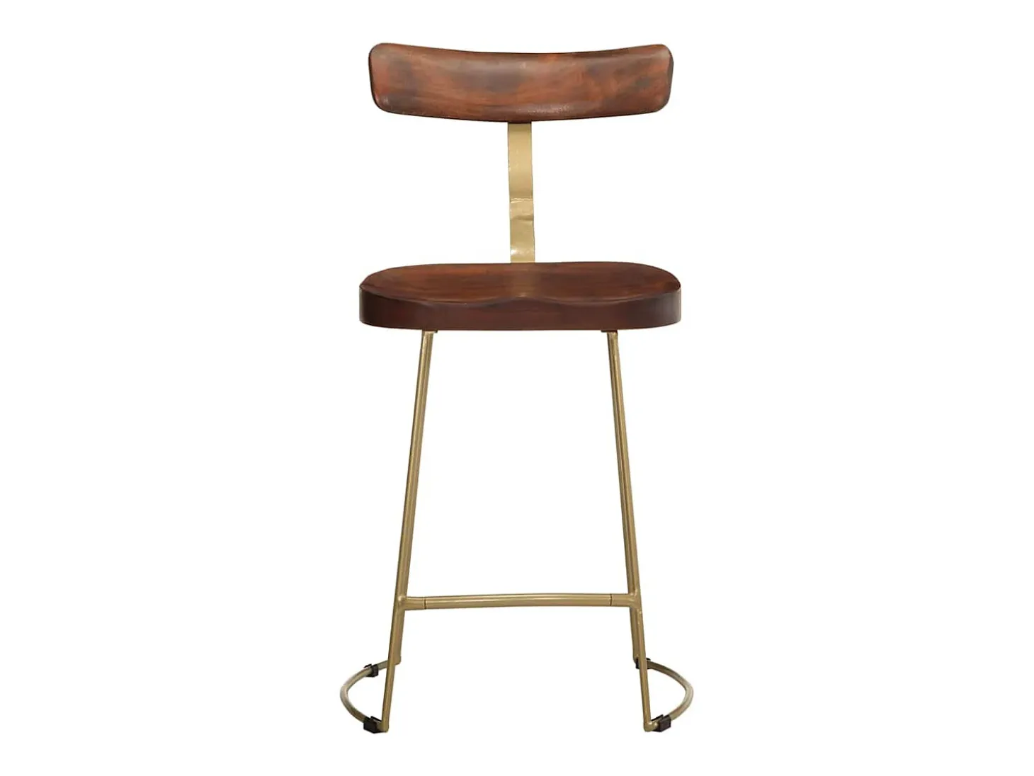 Juego de 2 taburetes de bar 49x43x79 cm madera maciza de mango
