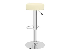 Juego de 2 taburetes de bar de tela color crema