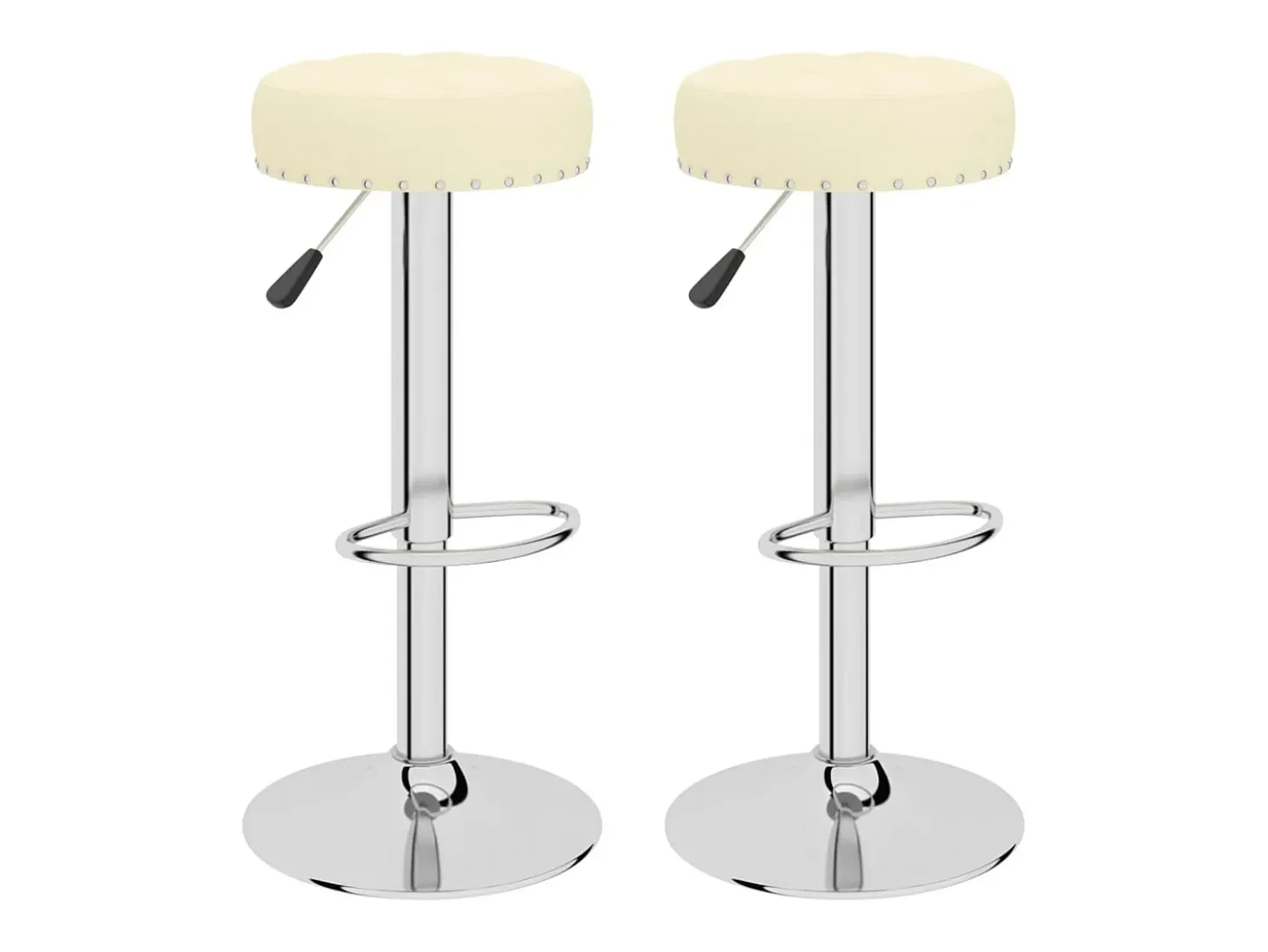 Juego de 2 taburetes de bar de tela color crema
