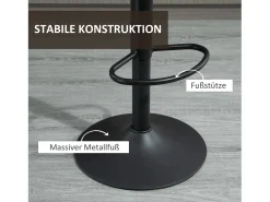 Juego de 2 taburetes de bar, taburete de cocina de altura regulable con reposapiés, silla giratoria, poliéster marrón