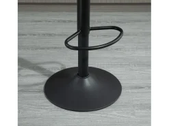 Juego de 2 taburetes de bar, taburete de cocina de altura regulable con reposapiés, silla giratoria, poliéster marrón