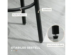 Juego de 2 taburetes de bar, diseño industrial, con reposapiés, estructura de metal, hasta 120 kg, marrón