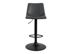 Juego de 2 taburetes de bar industriales, asiento acolchado con respaldo, cuero sintético efecto vintage, giratorio, altura ajustable HELIO (negro)