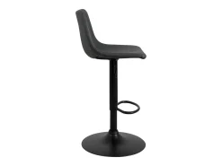Juego de 2 taburetes de bar industriales, asiento acolchado con respaldo, cuero sintético efecto vintage, giratorio, altura ajustable HELIO (negro)