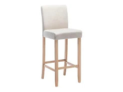 Juego de 2 taburetes de bar - Tela - Beige - ROVIGO
