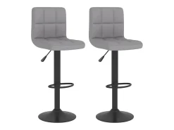 Juego de 2 taburetes de bar de tela gris claro