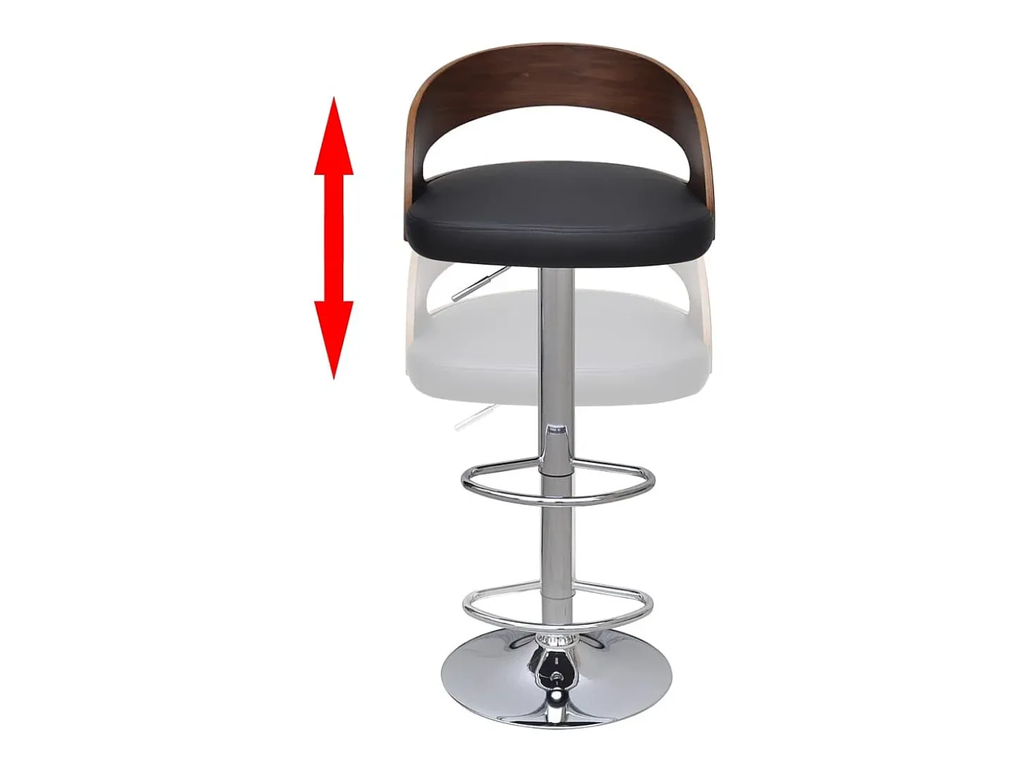 Juego de 2 taburetes de bar de madera curvados