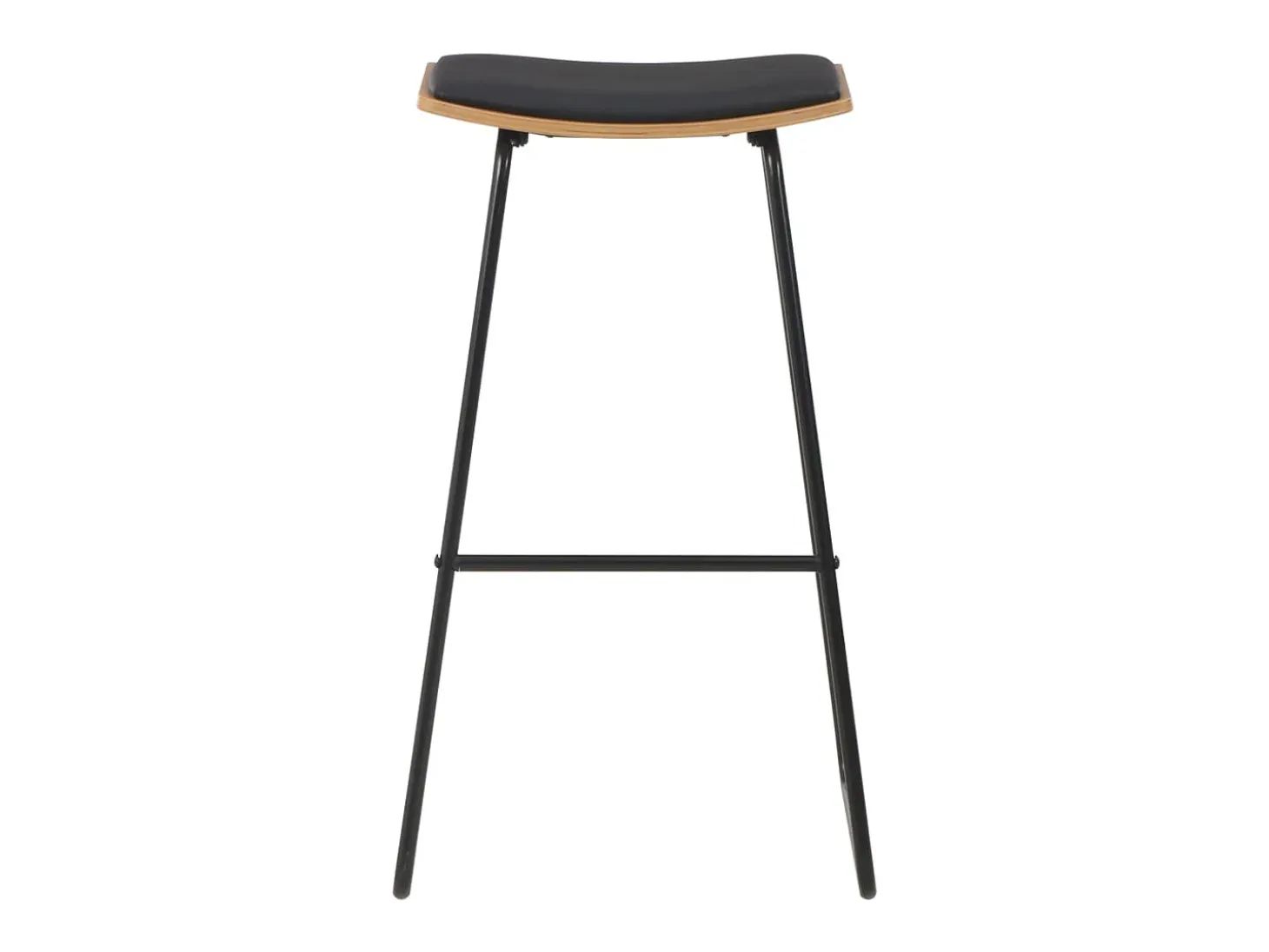 Juego de 2 taburetes de bar de piel sintética negra