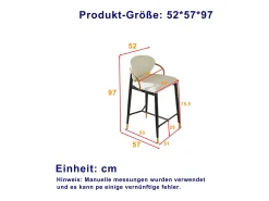 Juego de 2 taburetes de bar de tela beige - Estructura de metal