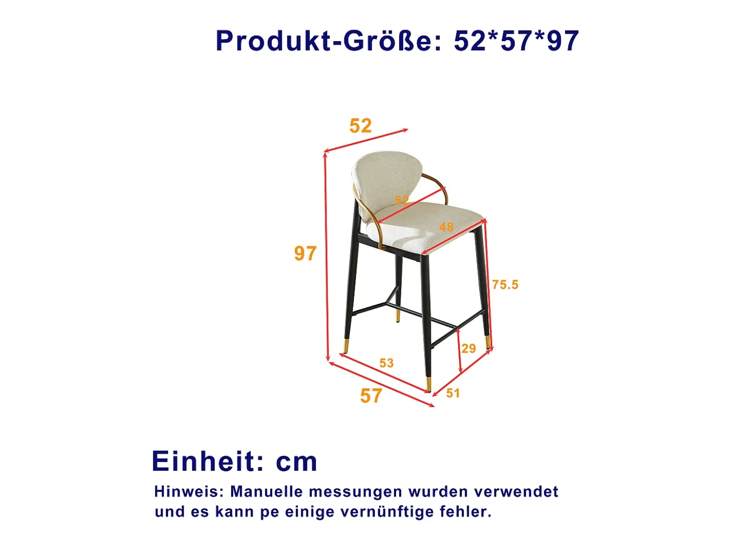 Juego de 2 taburetes de bar de tela beige - Estructura de metal