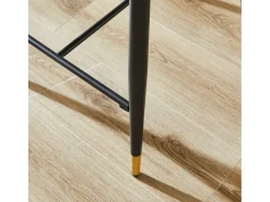Juego de 2 taburetes de bar de tela beige - Estructura de metal