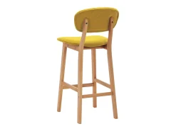 Juego de 2 taburetes de bar de tela de color amarillo mostaza