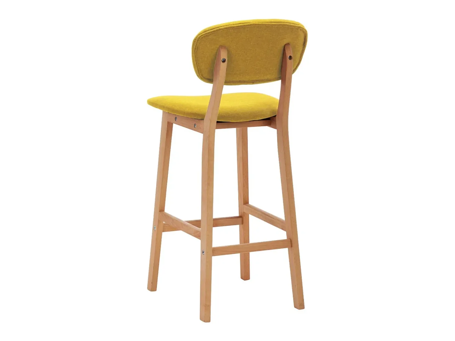 Juego de 2 taburetes de bar de tela de color amarillo mostaza