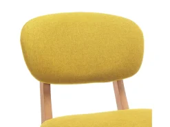 Juego de 2 taburetes de bar de tela de color amarillo mostaza