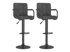 Juego de 2 taburetes de bar de tela gris oscuro