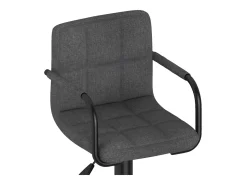 Juego de 2 taburetes de bar de tela gris oscuro